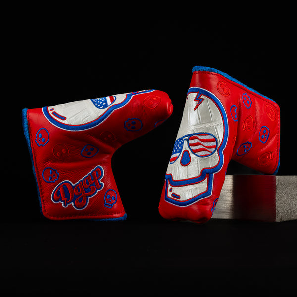 REAL DEAL RED AMERICANA SKULL BLADE COVER