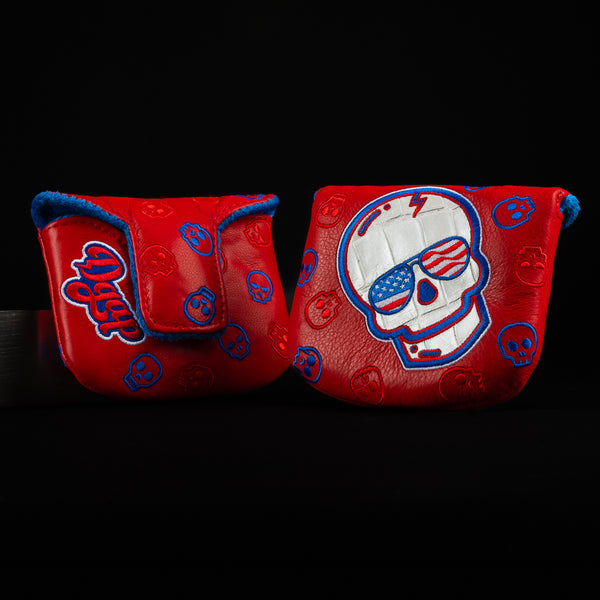 REAL DEAL RED AMERICANA SKULL MALLET COVER