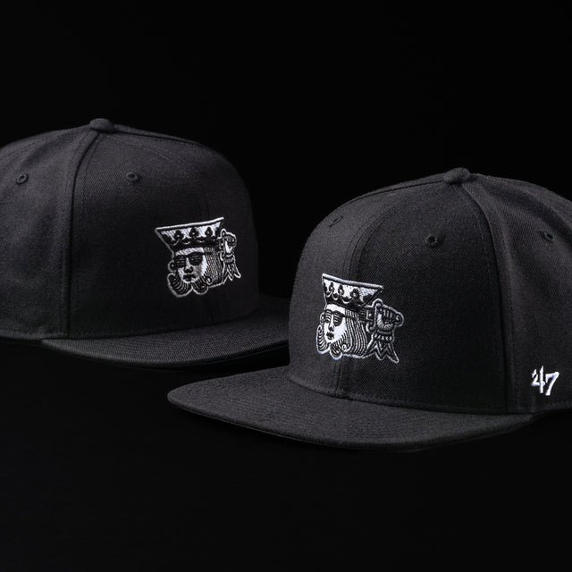 BLACK SUICIDE KING '47 CAPTAIN SNAPBACK HAT