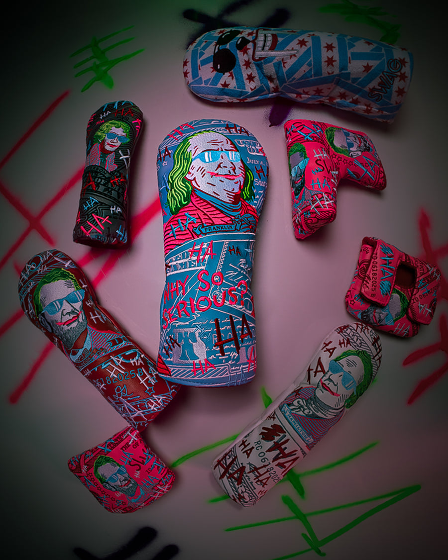 Don't Give A Putt Defaced collection featuring golf headcovers on pre-order for a limited time.
