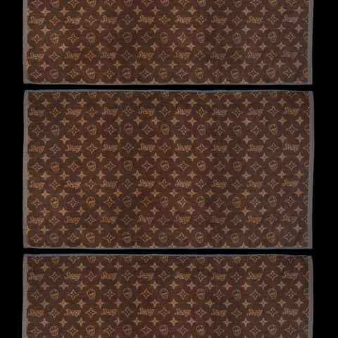 SWAG BROWN MONOGRAM SKULL TOWEL