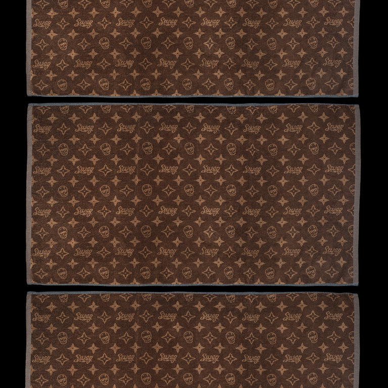 SWAG BROWN MONOGRAM SKULL TOWEL