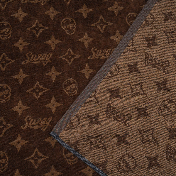 SWAG BROWN MONOGRAM SKULL TOWEL