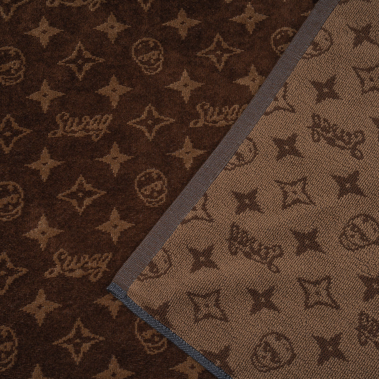 SWAG BROWN MONOGRAM SKULL TOWEL