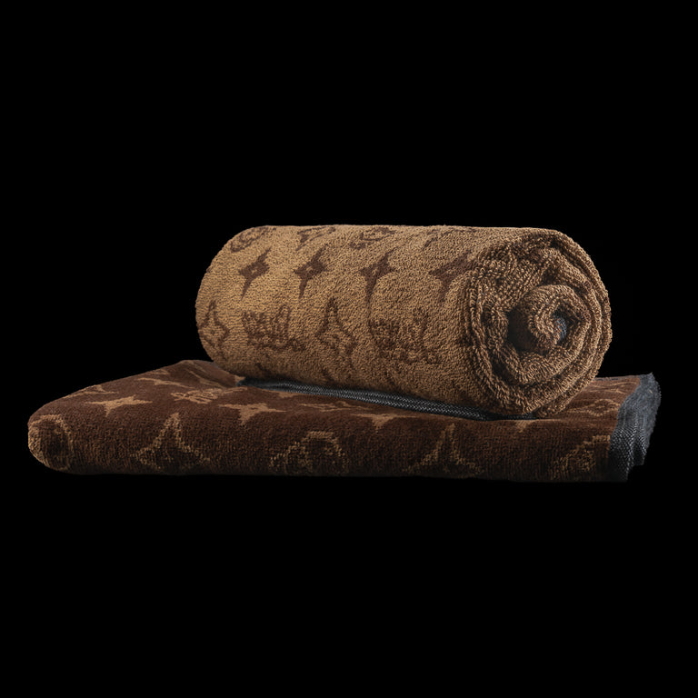 SWAG BROWN MONOGRAM SKULL TOWEL