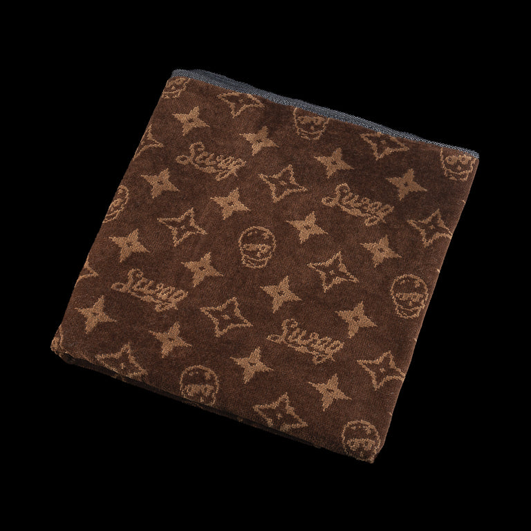 SWAG BROWN MONOGRAM SKULL TOWEL