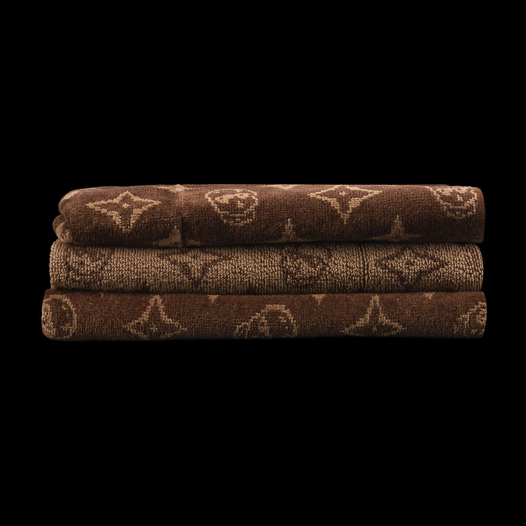 SWAG BROWN MONOGRAM SKULL TOWEL