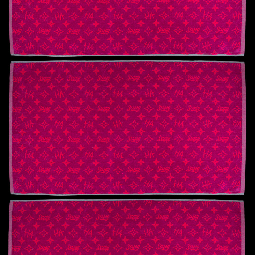 Swag Purple Defaced Monogram Haha Towel