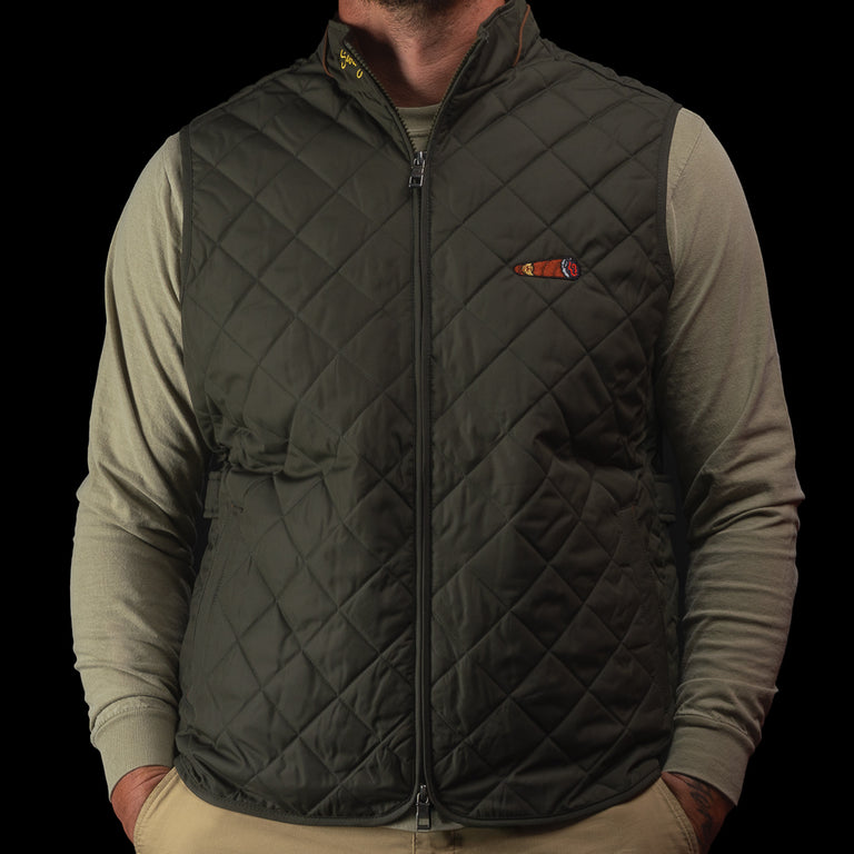 AFTER THE HUNT PETER MILLAR ESSEX VEST DARK OLIVE