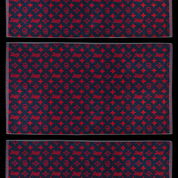 SWAG NAVY MONOGRAM SKULL TOWEL