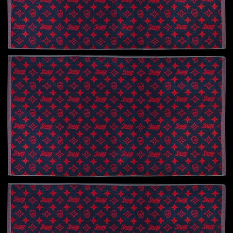 SWAG NAVY MONOGRAM SKULL TOWEL