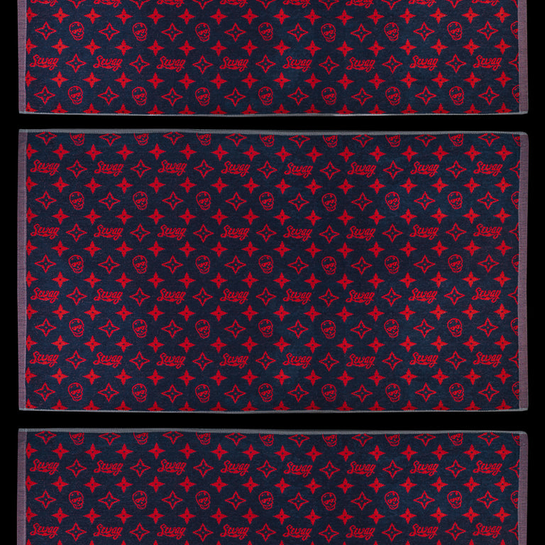 SWAG NAVY MONOGRAM SKULL TOWEL
