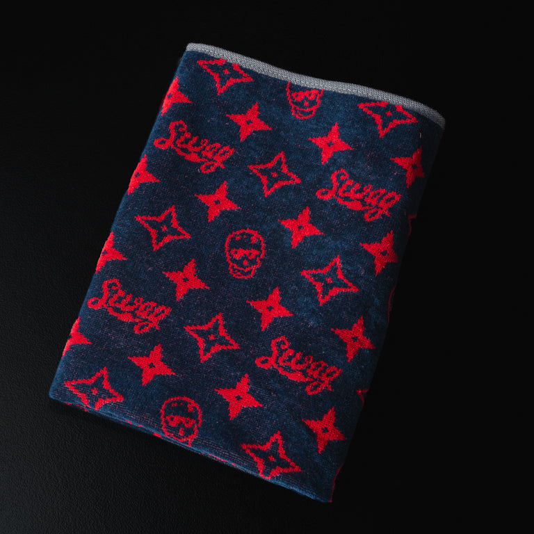 SWAG NAVY MONOGRAM SKULL TOWEL