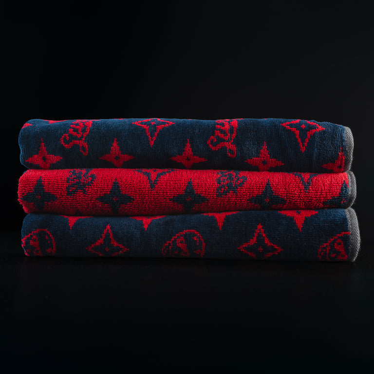 SWAG NAVY MONOGRAM SKULL TOWEL