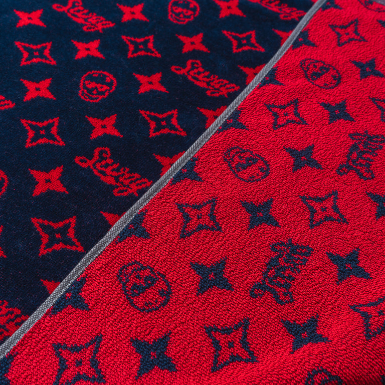 SWAG NAVY MONOGRAM SKULL TOWEL