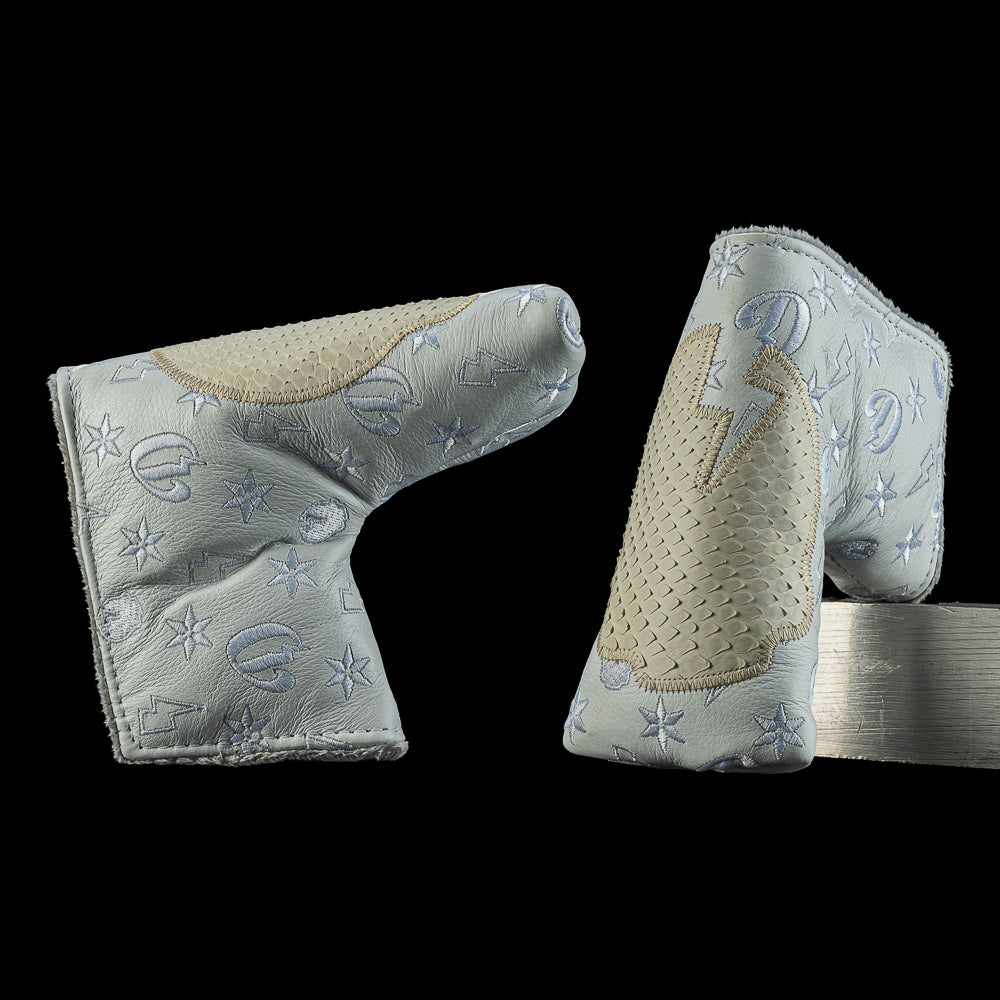 REAL DEAL PYTHON CREME SKULL MONOGRAM BLADE COVER