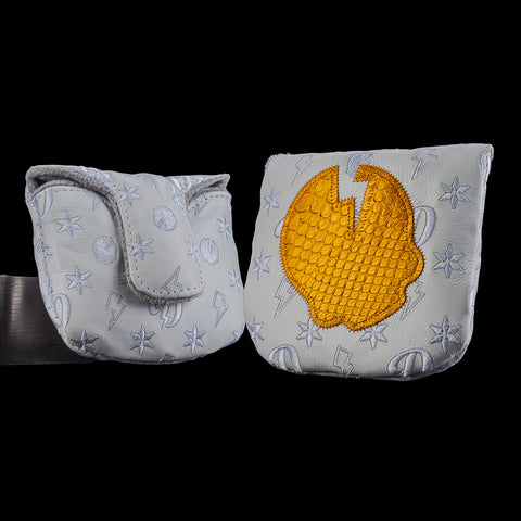 REAL DEAL PYTHON ORANGE SKULL MONOGRAM MALLET COVER