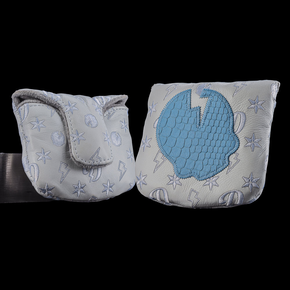 REAL DEAL PYTHON BLUE SKULL MONOGRAM MALLET COVER
