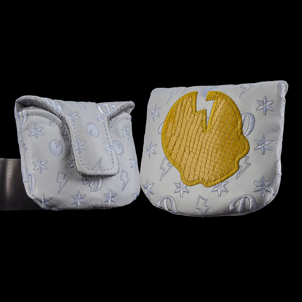 REAL DEAL PYTHON YELLOW SKULL MONOGRAM MALLET COVER