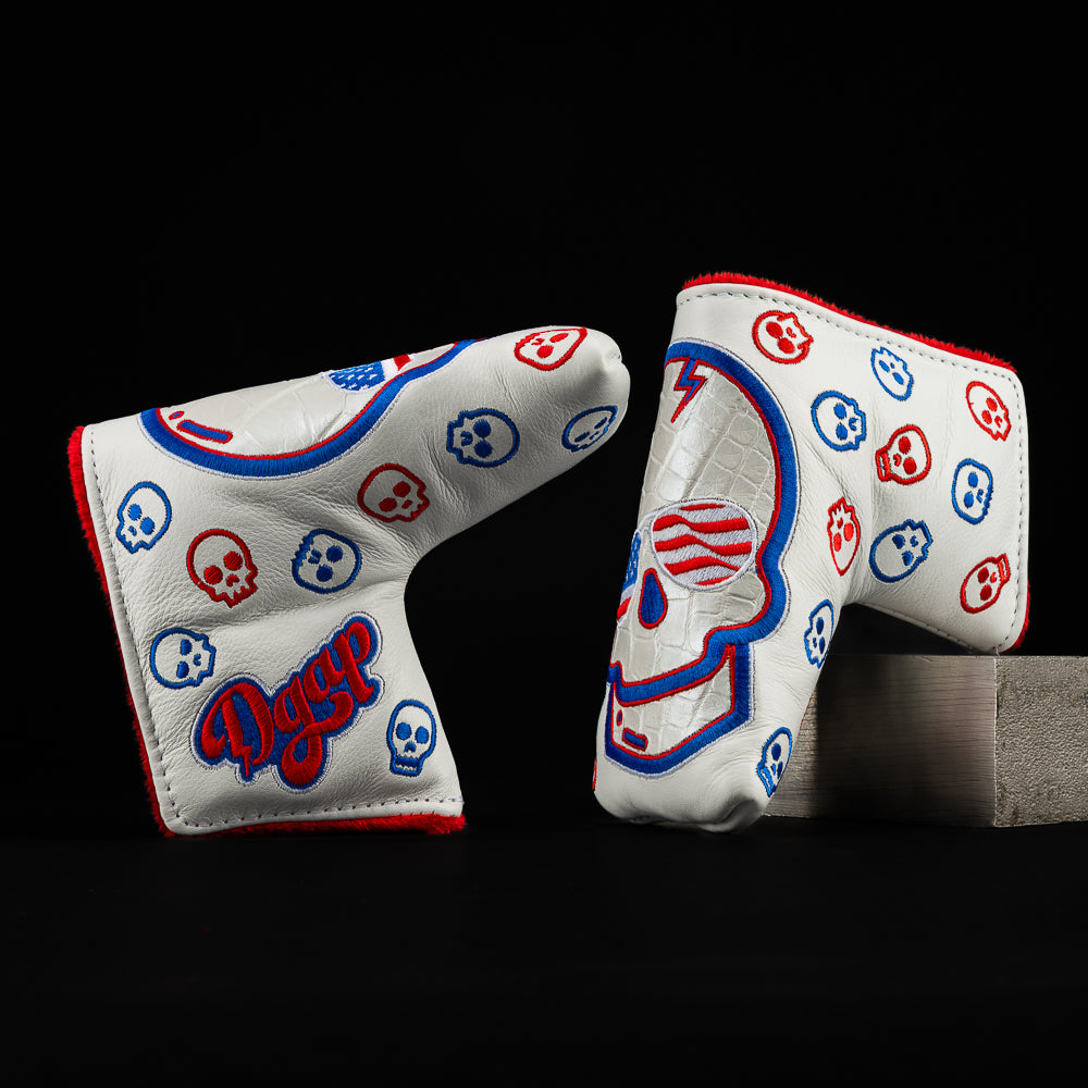 REAL DEAL WHITE AMERICANA SKULL BLADE COVER
