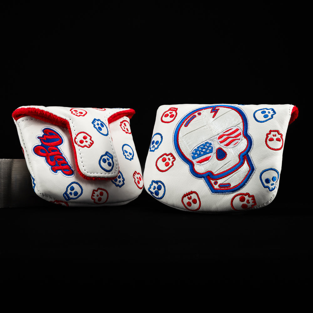 REAL DEAL WHITE AMERICANA SKULL MALLET COVER